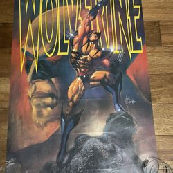 1993 Wolverine poster! Rare vintage original 1990's Marvel Comics 34 by 22" Wolverine from the Uncanny X-Men poster: Marvel Press poster 147 