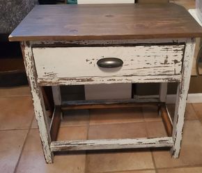 Rustic wood side table
