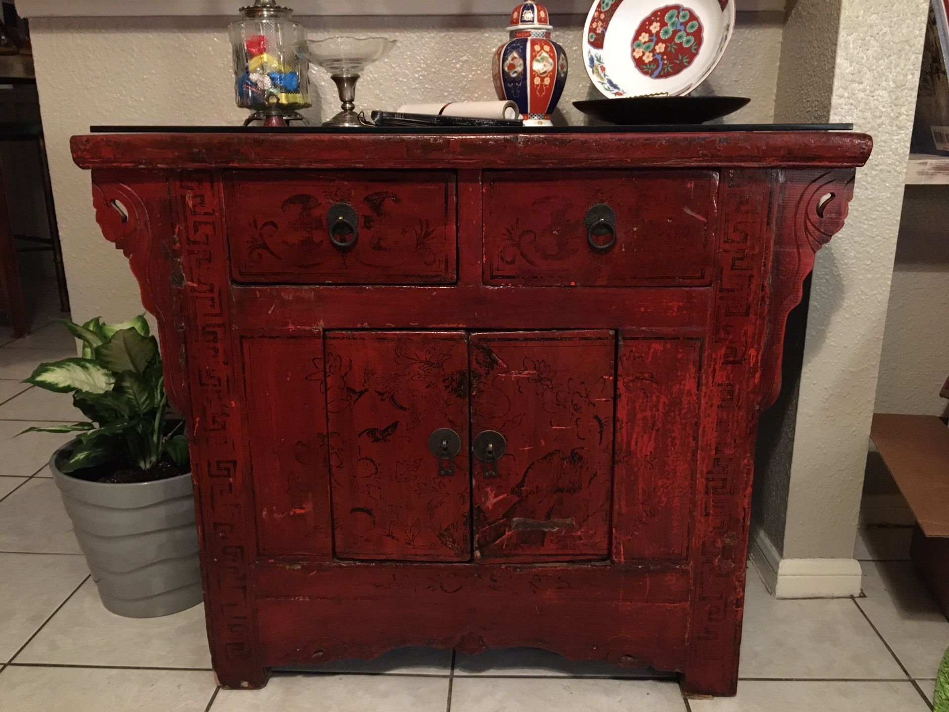 Antique Chinese Alter Cabinet”