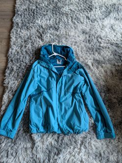 Columbia Teal Blue Zip-Up Rain Jacket