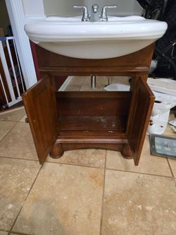Bathroom vanity, sink and mirror FREE