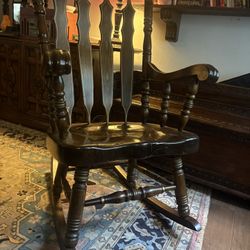 Vintage Solid Wood Rocking Chair