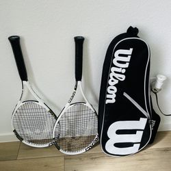 2   Head PCT Speed Tennis Racquets.  and  Wilson Tennis bag 