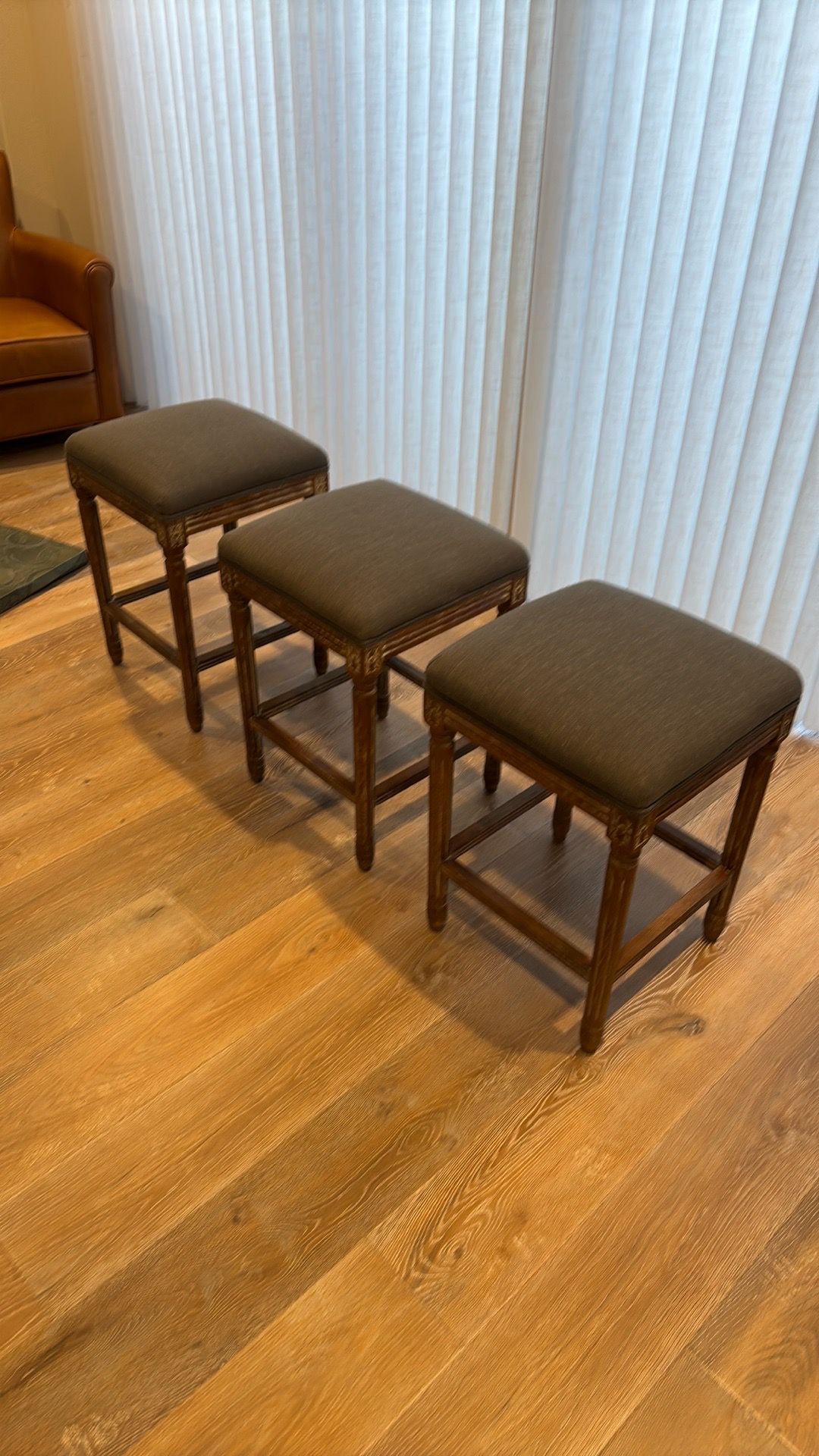 3 cost plus grey stools