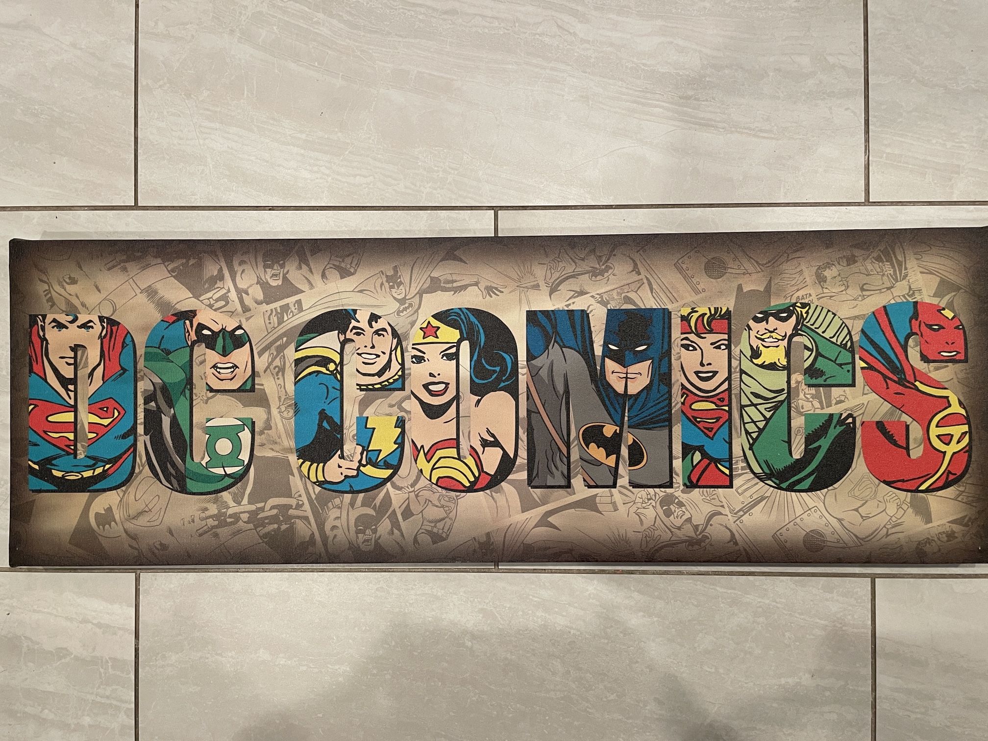 DC Comics Artissimo Typography Wall Art 10”x30”