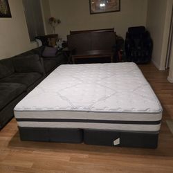 Like New Cal-King Mattress, Box and Metal Frame. Prices Are In The Description 