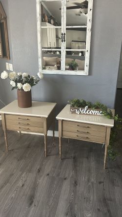 Nightstands set with marble on the top