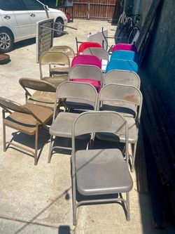 Metal chairs & propane bottles