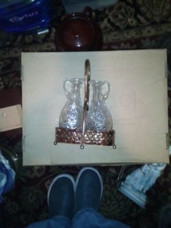 vintage oil and vinegar bottles