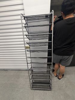 10-Tier Metal Shoe Rack Organizer