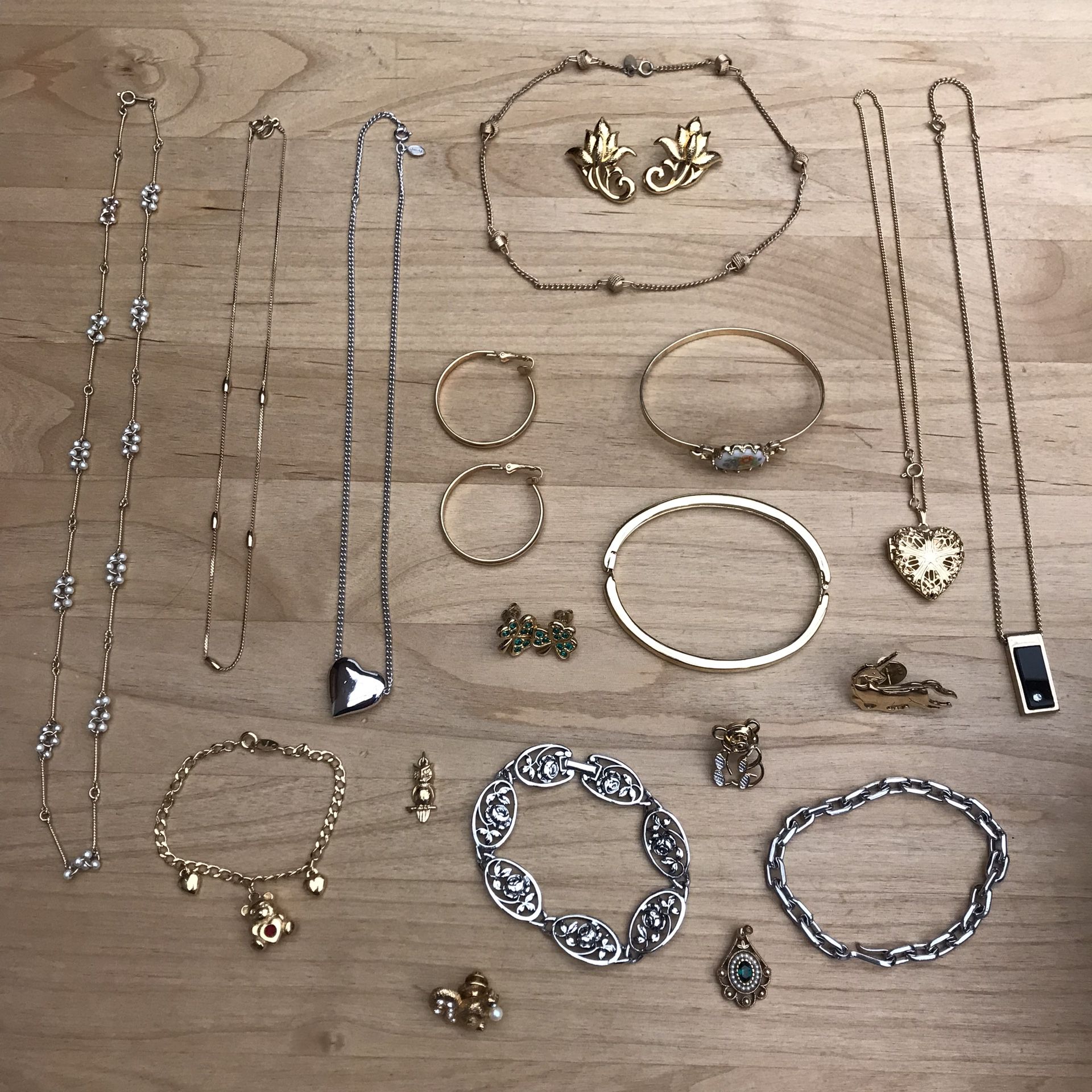 19-Piece Avon Signature Jewelry Lot - Necklaces, Bracelets, Earrings, Pins, Charms