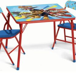 Paw Patrol Kids Activity Table with 1 foldable Chair Set