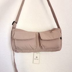 Super Lightweight Nylon Baguette Shoulder Bag – Brand New – Dusty Pink