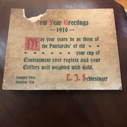 Happy new year card from 1910