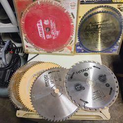 Various 12 Inch And 10 Inch Saw Blades 