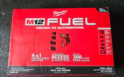 Milwaukee
M12 FUEL 12V Lithium-Ion Brushless Cordless 4-in-1 Installation 3/8 in. Drill Driver with 4 Tool Head (Tool-Only)