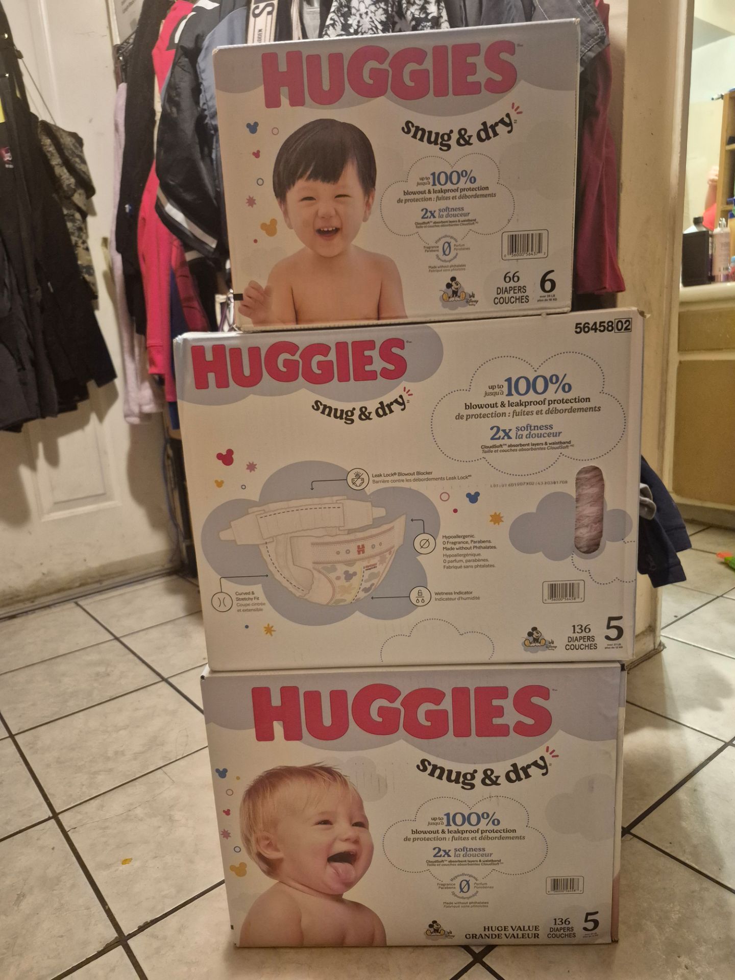 Huggies diapers size 5, 6