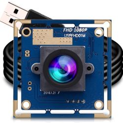 ELP USB with Camera 2.1mm Lens 1080P HD USB Security Camera Module for Computer Wide Angle High Speed PC Camera Mini UVC USB2.0 Video Webcam Board Ind
