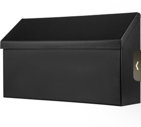 Black Wall-Mount Metal Mailbox
