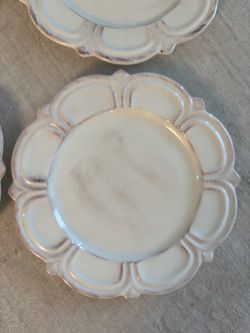 White Ceramic Scalloped Edge Plates