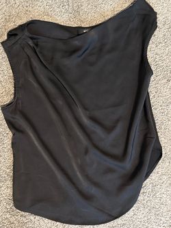 Black Sleeveless Draped Blouse