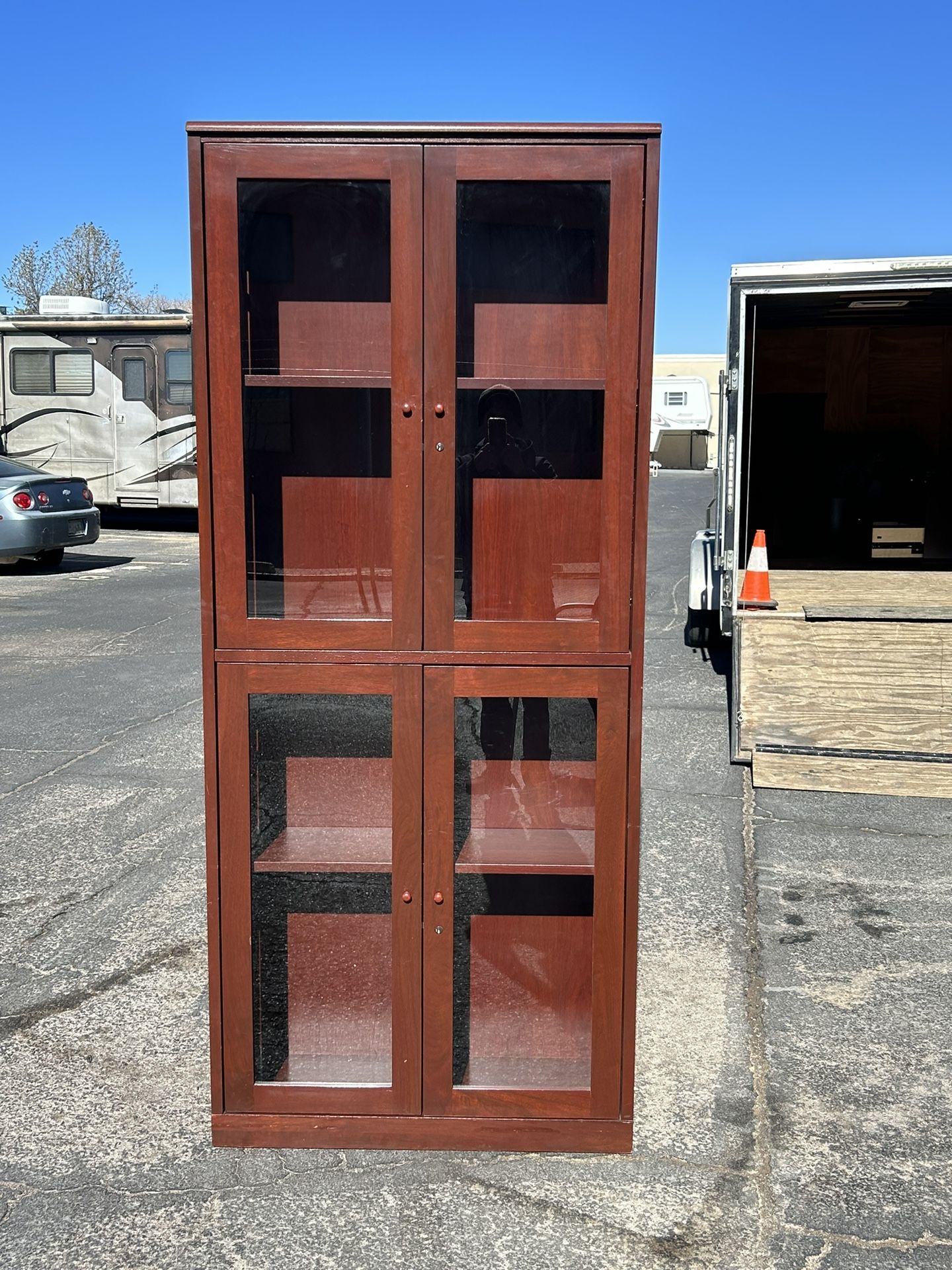 Nice 7ft Tall Wood Trophy/Display Case- $130 Firm for Sale in El Paso ...