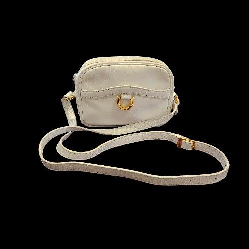 Courrèges Paris White Leather France Adjustable Strap Crossbody Bag