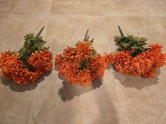 Artificial orange mums NEW