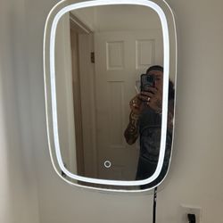 medicine cabinet with light and usb) charging porta and outlets