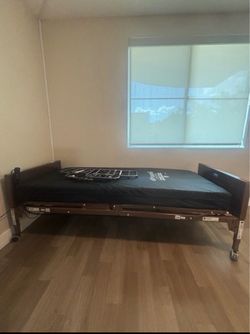 Electric Hospital Bed with Mattress and Side Rails