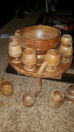 Vintage Wooden dinner table set