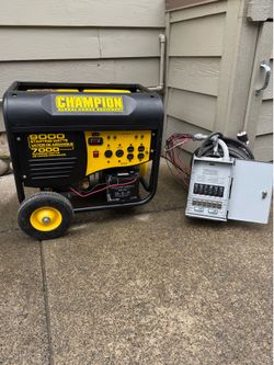 Champion Portable Generator with Pro/Tron 2 manual transfer switches