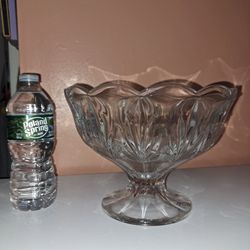 Vintage Lead Crystal Large Pedestal Bowl