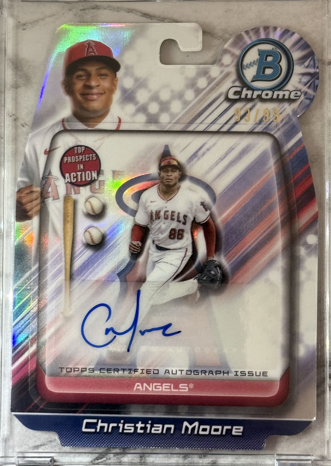 2024 Bowman Chrome In Action Hanger Christian Moore Auto /99