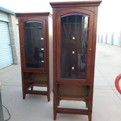 Wooden hutch Cabinets With Glass Door. 
