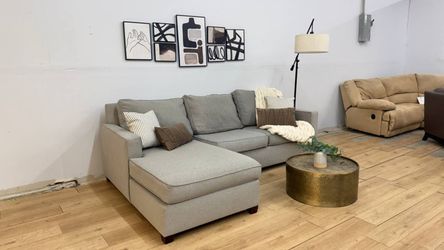 West Elm Gray 2-Piece Sectional Couch