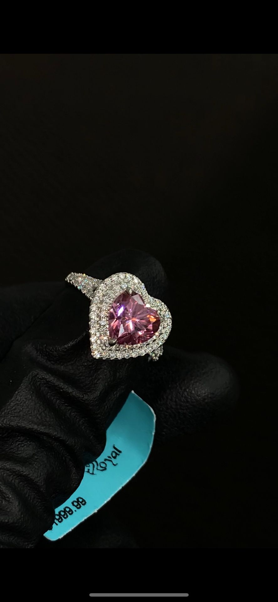 10k White Gold With Moissanite Diamond Ring