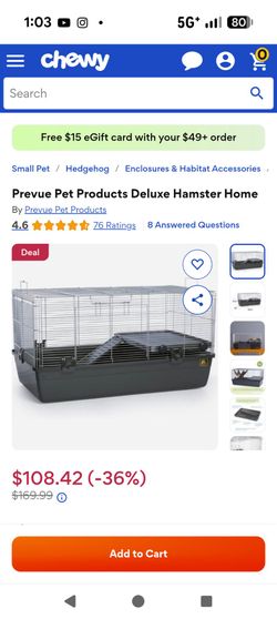 Hamster Cage and Supplies