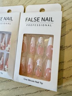 White Press On Nails Luxurious
