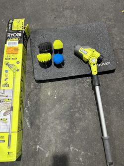 🔥 RYOBI USB Lithium Telescoping Power Scrubber Kit – Battery + 4 Brushes
