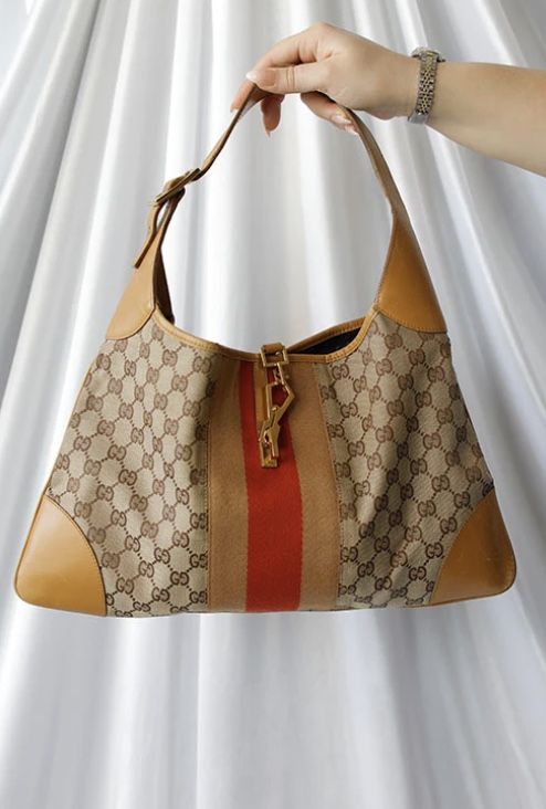 Authentic Gucci Jackie GG Web Large Hobo