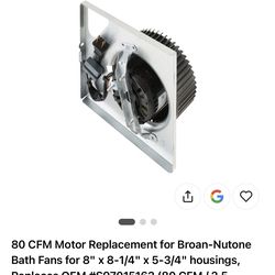 80 CFM Motor Replacement for Broan-Nutone Bath Fans for 8" × 8-1/4" × 5-3/4"