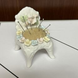 Vintage Porcelain Pin Cushion Chair 