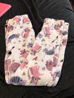Fleece Pajama Pants Cat Print