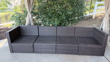 7-Piece Outdoor Wicker Sectional Sofa Set