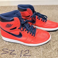Air Jordan Retro 1 High OG David Letterman Size 12 Red Royal 
