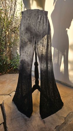 Gothic Print Flare Pants