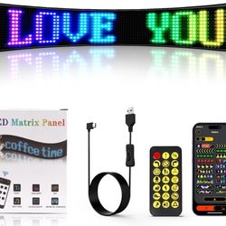 Scrolling Advertising Scrolling LED Signs, 23.43''x4.72'' USB 5V Bluetooth APP Control Custom Text Pattern Animation Scrolling LED Lights 