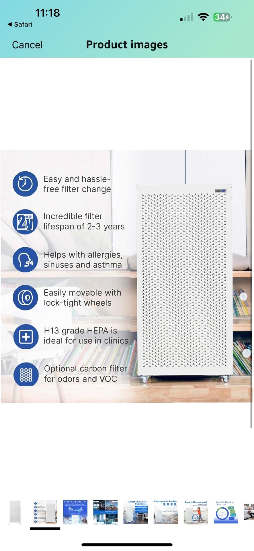 Large Air Purifier 4500 Sq Ft Capacity. Great For Business, Shop Or Home