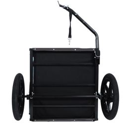 Outdoor Heavy Duty Collapsible Pet Bike Trailer with 16-Inch All-Terrain Wheels & Universal Hitch – Foldable Dog/Cargo Carrier Cart for Bicycles, blac